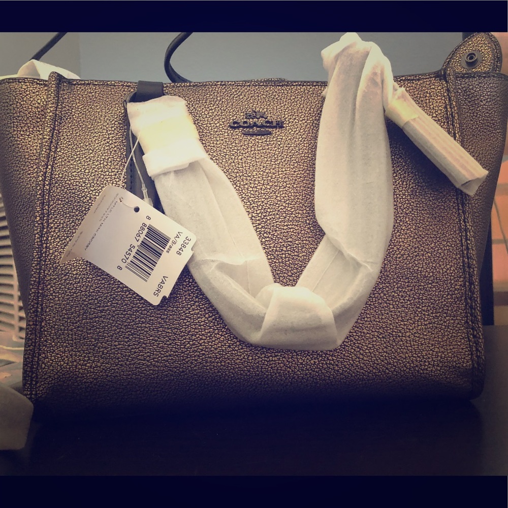 Coach mini crosby gold satchel w/ wristlet